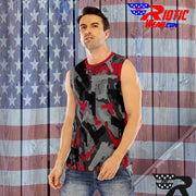 "Red Gunner" O-Neck Sleeveless Tank Top