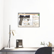 TAURUS TH9 Gun Spec Data Premium Wall Art Poster (Choose Size)