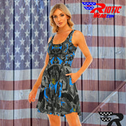 "Dark Blue Gun" Camo Toad Day Dress