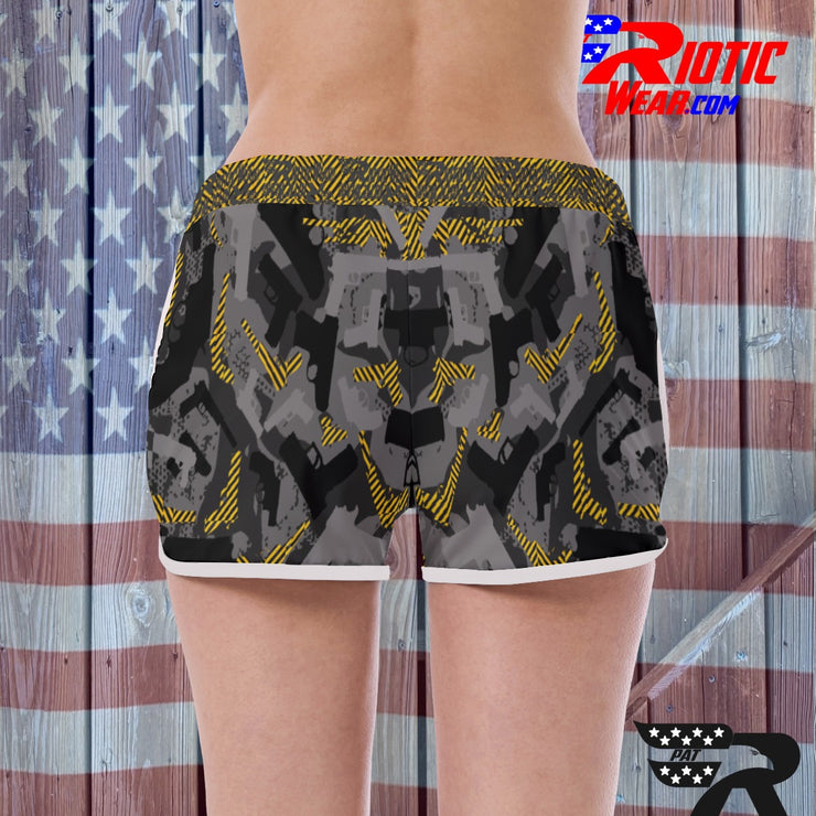 "Caution Gun" Camo Toad Ladies Track & Field Shorts