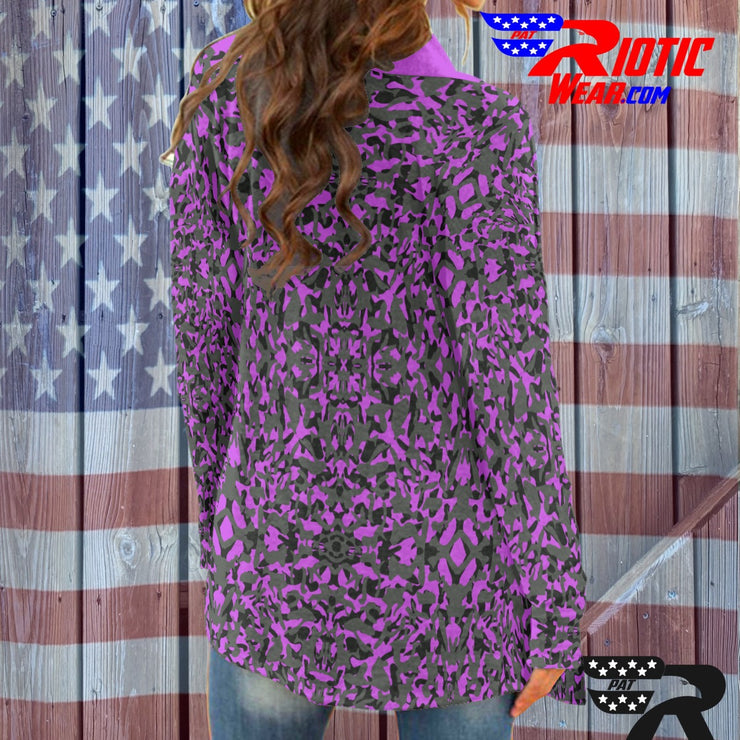 "Purple Kaleido-Camo" Camo Toad Long Sleeve Cardigan