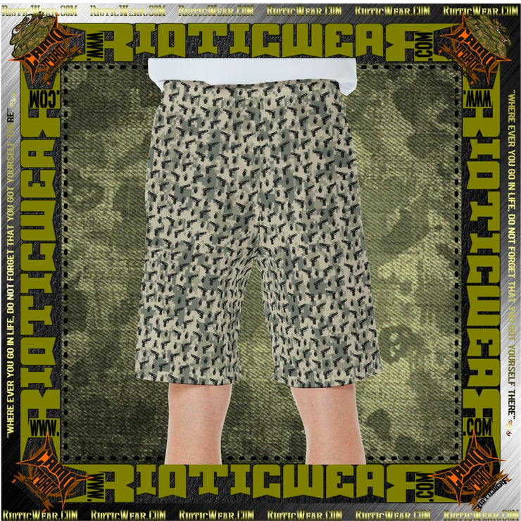 Digital Camo Pistol  Casual Beach Shorts Trunk