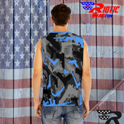 "Blue Gunner" O-Neck Sleeveless Tank Top