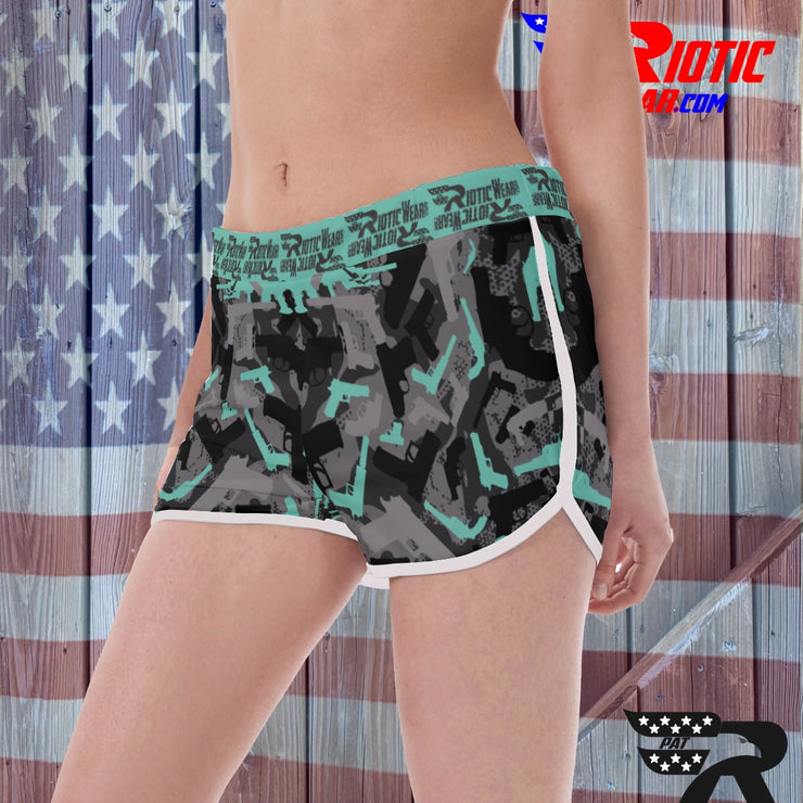"Blue Gun" Camo Toad Ladies Track & Field Shorts