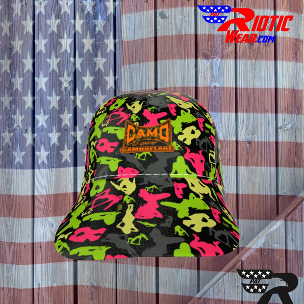 "Pink/Lime Sexy" Camo Toad Snap-Back Cap