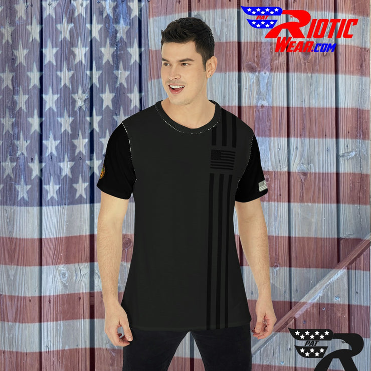[[ Black & Black American Ghost Stripes ]] Riotic Wear Premium Tee