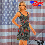 "Dark Red Gun" Camo Toad Day Dress