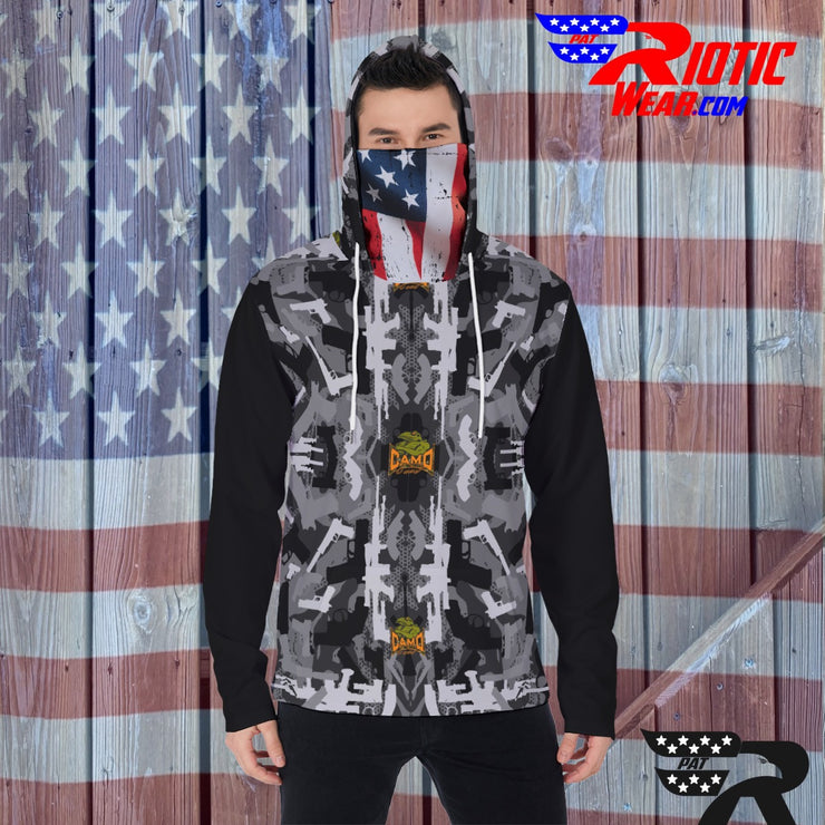 "Dark Color-Block Gun" Camo Toad Hoodie w/ Face Cover