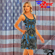 "Dark Blue Gun" Camo Toad Day Dress