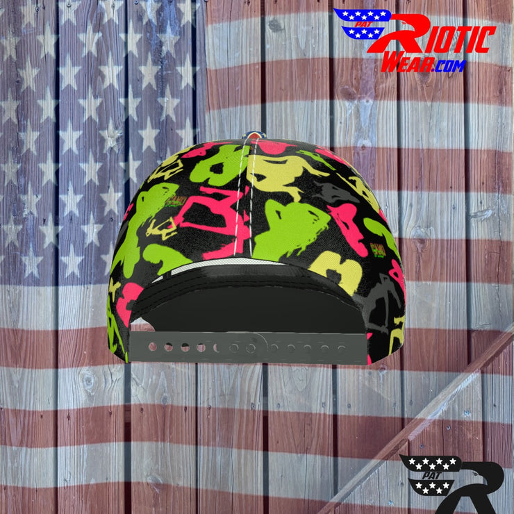 "Pink/Lime Sexy" Camo Toad Snap-Back Cap