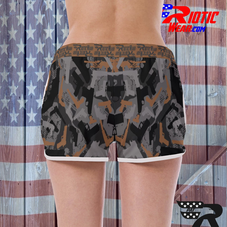 "Brown Gun" Camo Toad Ladies Track & Field Shorts