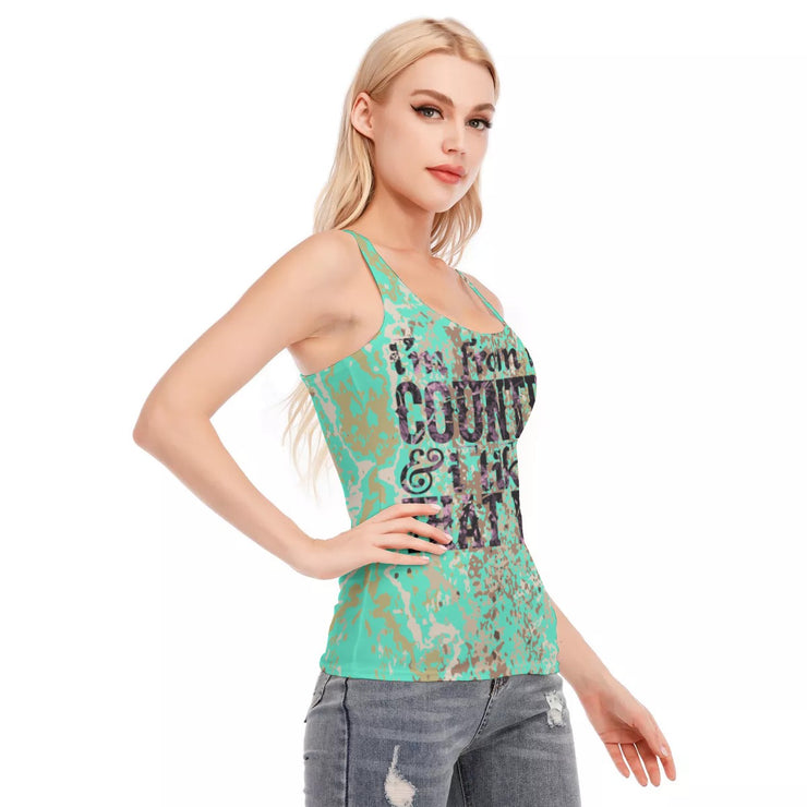 [[ I'm From The Country ]] Dirty Look Ladies Racer Tank Top