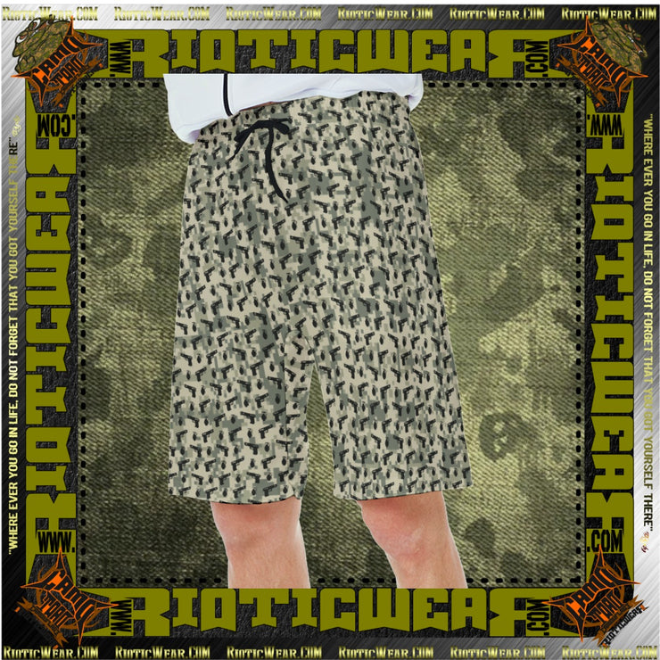 Digital Camo Pistol  Casual Beach Shorts Trunk