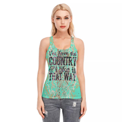 [[ I'm From The Country ]] Dirty Look Ladies Racer Tank Top