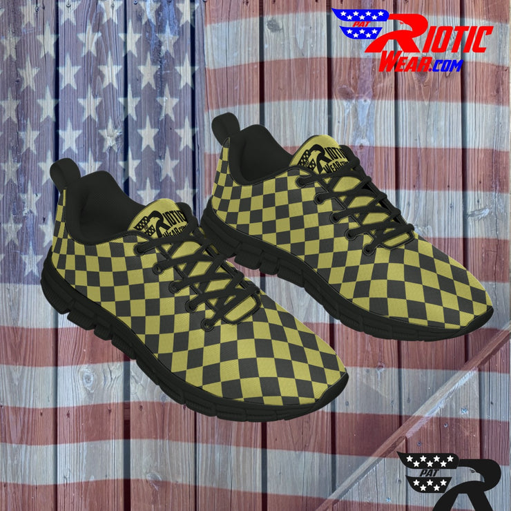 [[ Tan Checkered ]] Sports Athletic Premium Shoes
