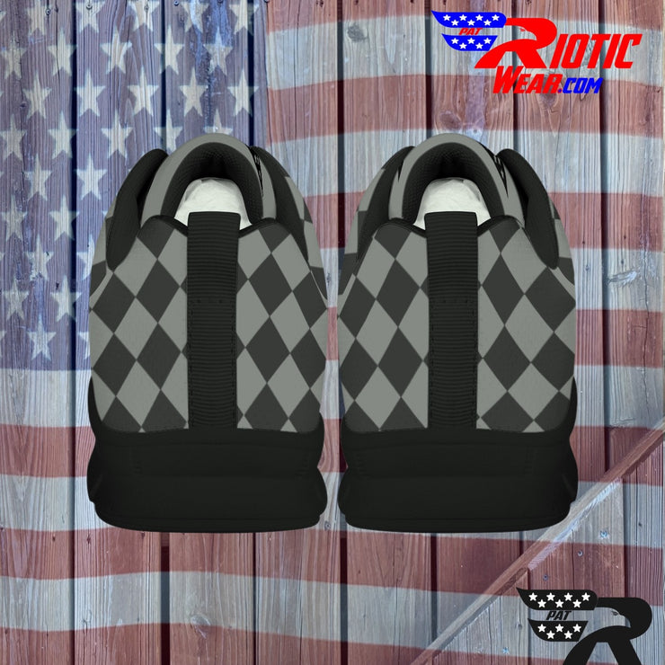 [[ Grey Checkered ]] Sports Athletic Premium Shoes