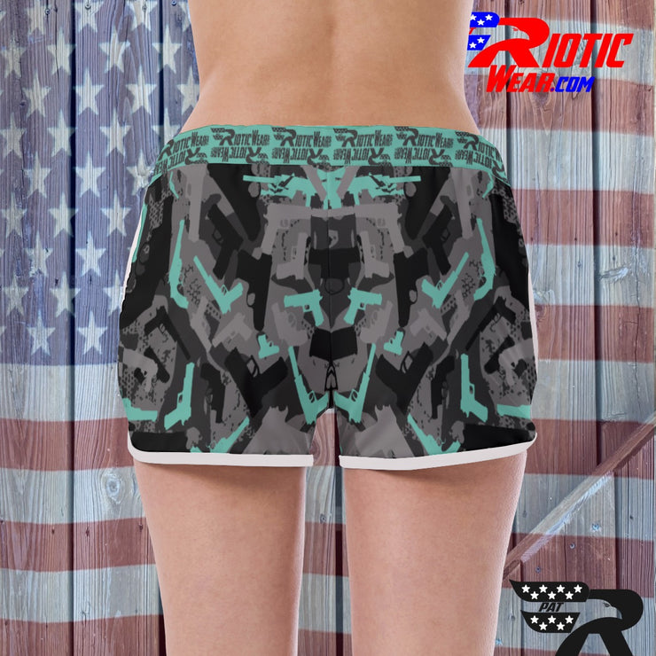 "Blue Gun" Camo Toad Ladies Track & Field Shorts