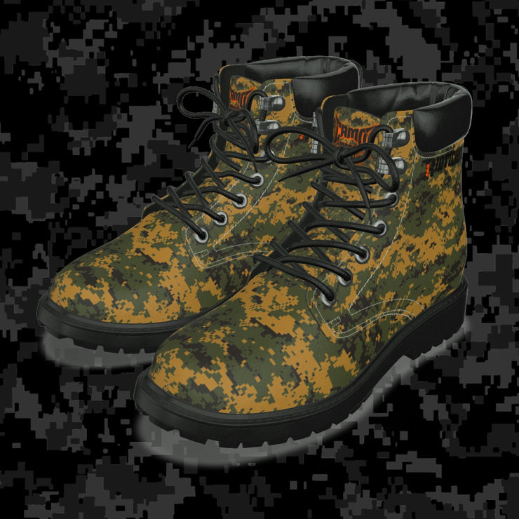 "Digital Steppe" Camo Toad Men's Lace-Up Short Boots