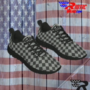 [[ Grey Checkered ]] Sports Athletic Premium Shoes