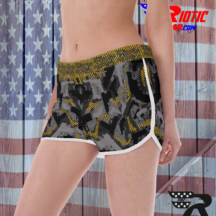 "Caution Gun" Camo Toad Ladies Track & Field Shorts