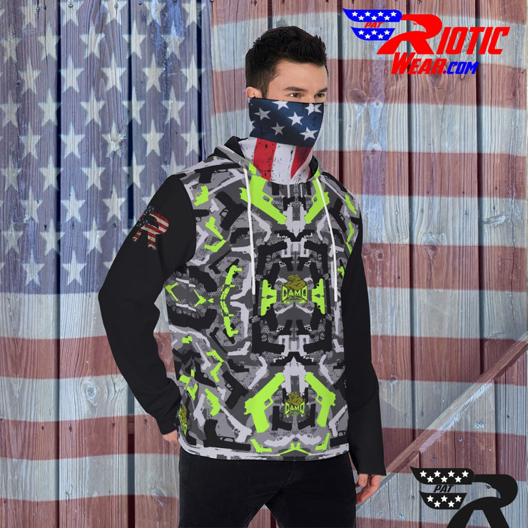 "Lime Color-Block Gun" Camo Toad Hoodie w/ Face Cover