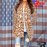 "Brown Cream Kaleido-Camo" Camo Toad Long Sleeve Cardigan