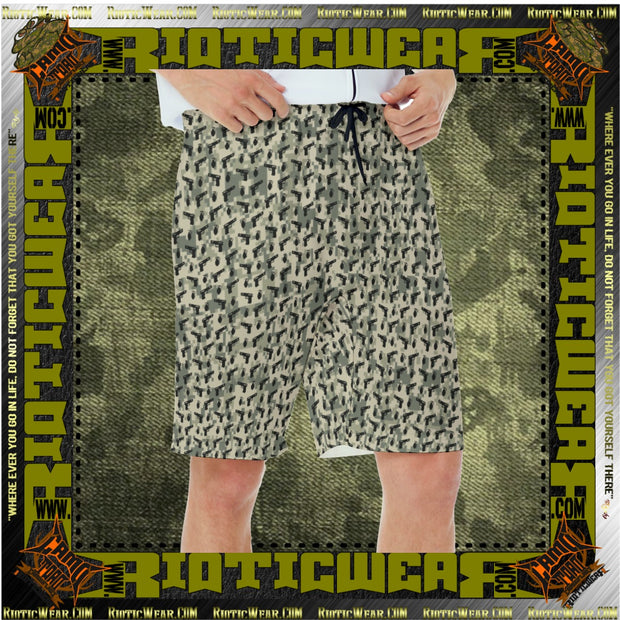 Digital Camo Pistol  Casual Beach Shorts Trunk