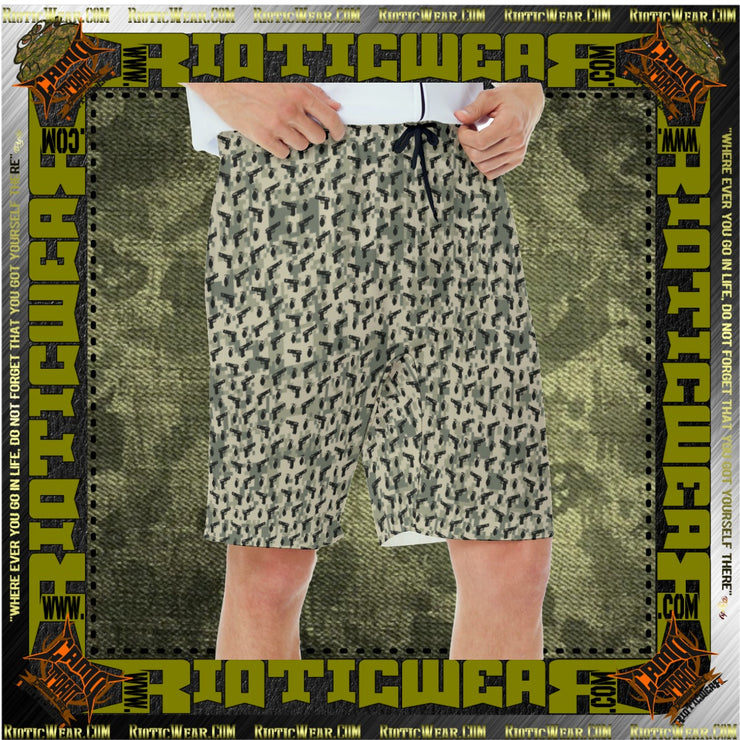 Digital Camo Pistol  Casual Beach Shorts Trunk