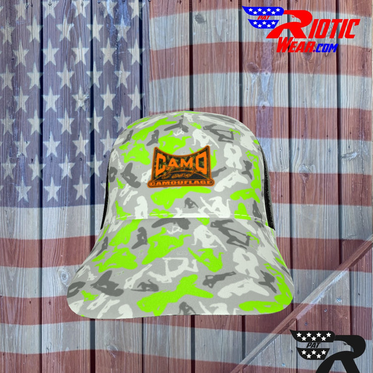 "Light Lime Sexy" Camo Toad Snap-Back Cap