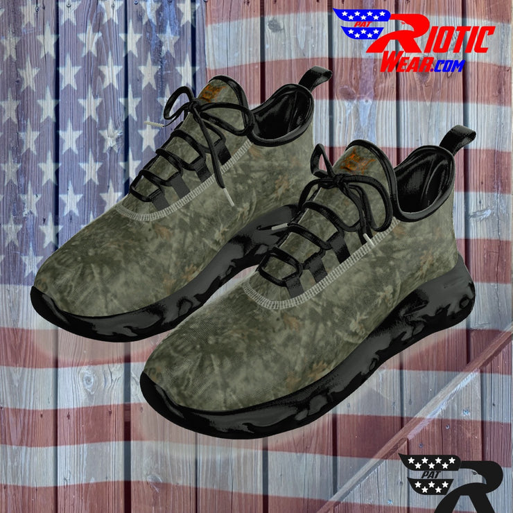 "Tree Blend" Camo Toad Men's Light Sports Shoes  (White or Black Soles)