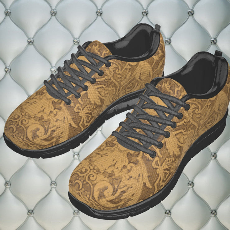 [[ Worked Leather Print ]] Men's Casual Shoe Black Soles