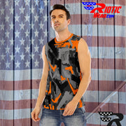 "Orange Gunner" O-Neck Sleeveless Tank Top