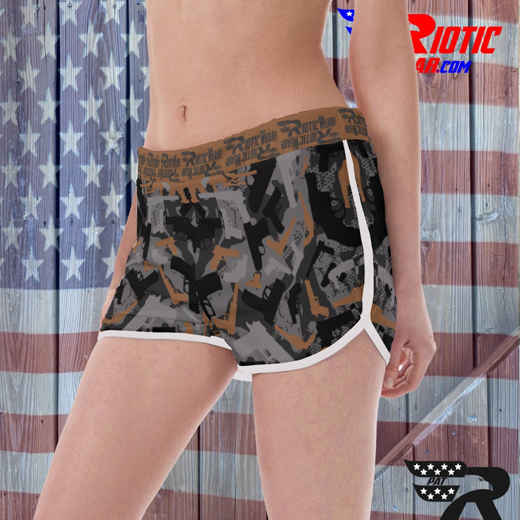 "Brown Gun" Camo Toad Ladies Track & Field Shorts