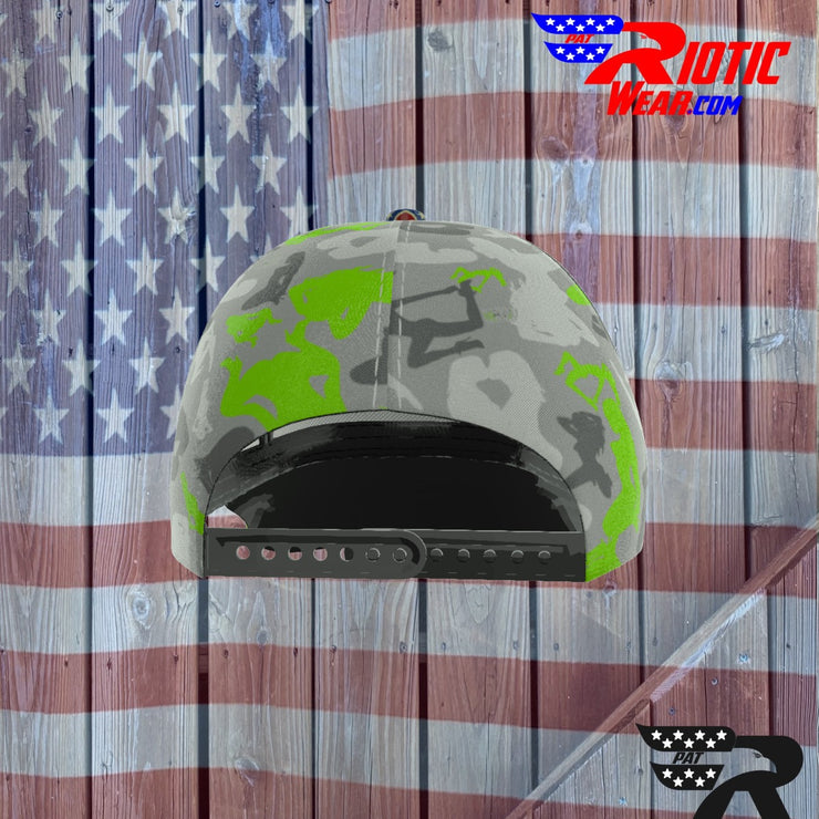 "Light Lime Sexy" Camo Toad Snap-Back Cap