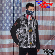 "Dark Color-Block Gun" Camo Toad Hoodie w/ Face Cover