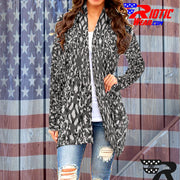 "Light Grey Kaleido-Camo" Camo Toad Long Sleeve Cardigan