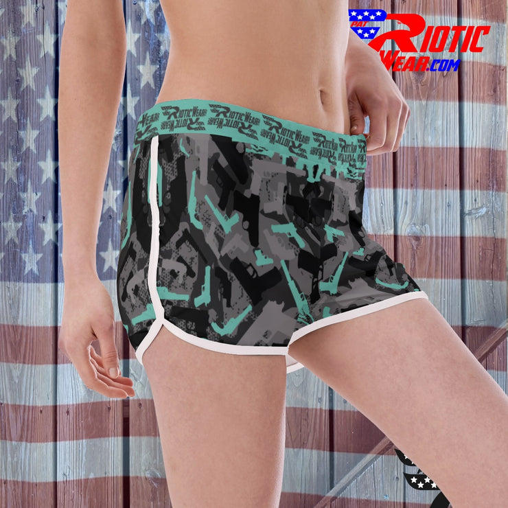 "Blue Gun" Camo Toad Ladies Track & Field Shorts