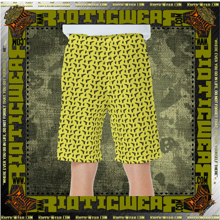 Yellow Pistol RePeat Casual Beach Shorts Trunks