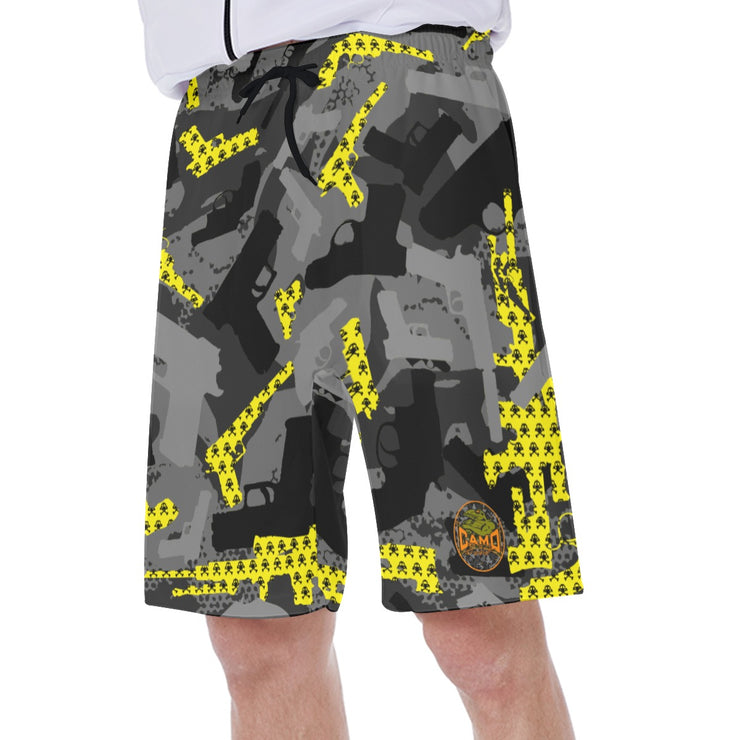 "Yellow Skull & Cross Bones Gunner" Men's Premium Board or Swim Shorts