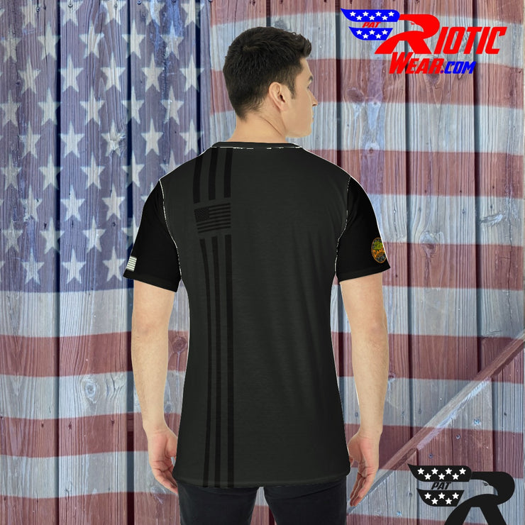 [[ Black & Black American Ghost Stripes ]] Riotic Wear Premium Tee