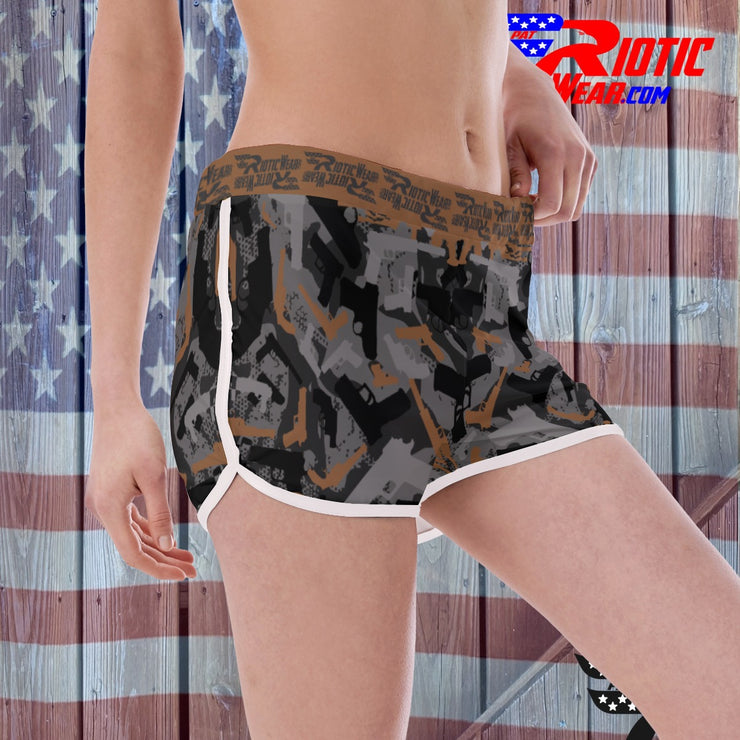 "Brown Gun" Camo Toad Ladies Track & Field Shorts