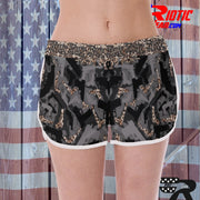 "Leopard Print Gun" Camo Toad Ladies Track & Field Shorts