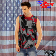 "Red Gunner" O-Neck Sleeveless Tank Top