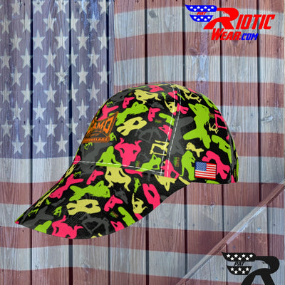"Pink/Lime Sexy" Camo Toad Snap-Back Cap