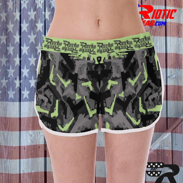 "Mint Gun" Camo Toad Ladies Track & Field Shorts