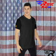 [[ Black & Black American Ghost Stripes ]] Riotic Wear Premium Tee
