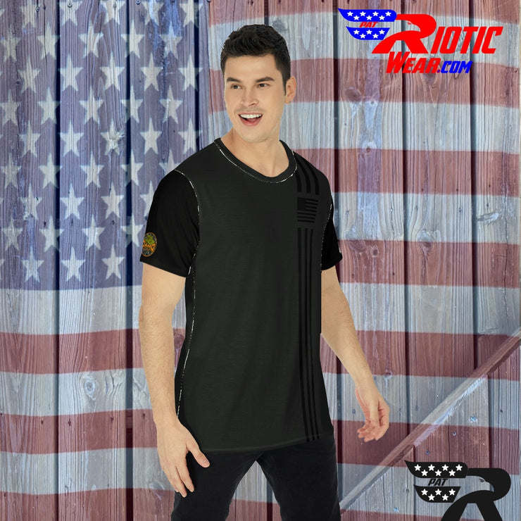 [[ Black & Black American Ghost Stripes ]] Riotic Wear Premium Tee