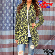 "Pale Yellow Kaleido-Camo" Camo Toad Long Sleeve Cardigan
