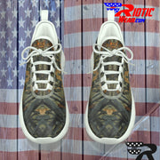 "Bark Leaf" Camo Toad Men's Light Sports Shoes  (White or Black Soles)