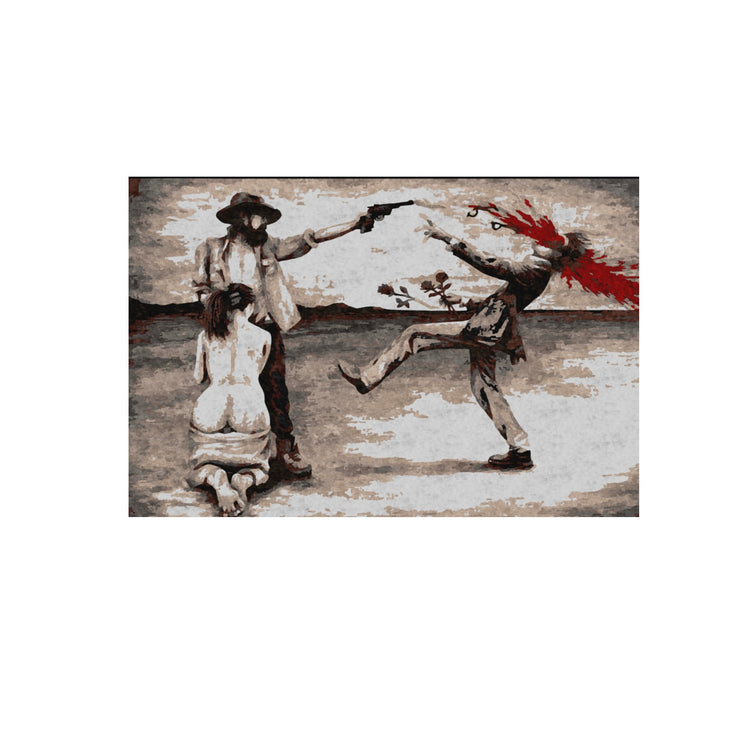 Good Guys vs Bad Guys 48'' x 32" Stretched Canvas Print